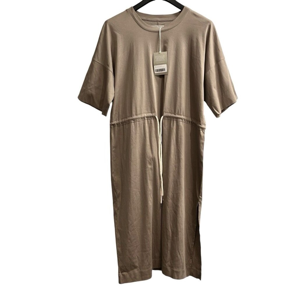Neutral Tie-Waist Midi Dress - Women